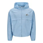 NOFS Baby Blue Windbreaker mit Zip Up und Chest Print