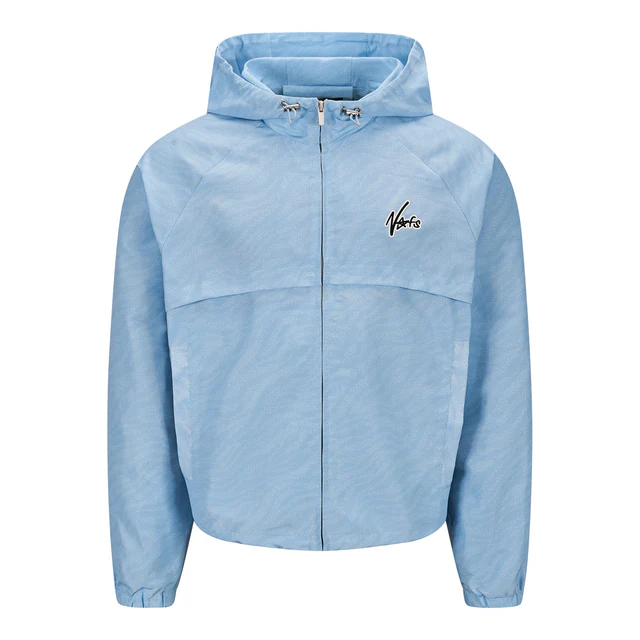 NOFS Baby Blue Windbreaker mit Zip Up und Chest Print