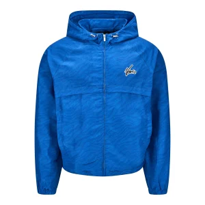 NOFS Royal Blue Windbreaker mit Wave Pattern Print
