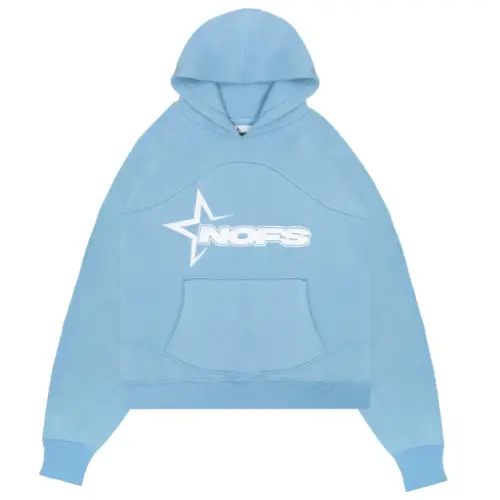 NOFS Baby Blue Hoodie mit weißem Star Logo