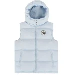 NOFS Baby Blue Puffer Vest mit Kapuze und Patch