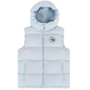 NOFS Baby Blue Puffer Vest mit Kapuze und Patch