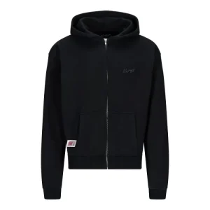 NOFS Black Zipper Hoodie mit tonaler Stickerei