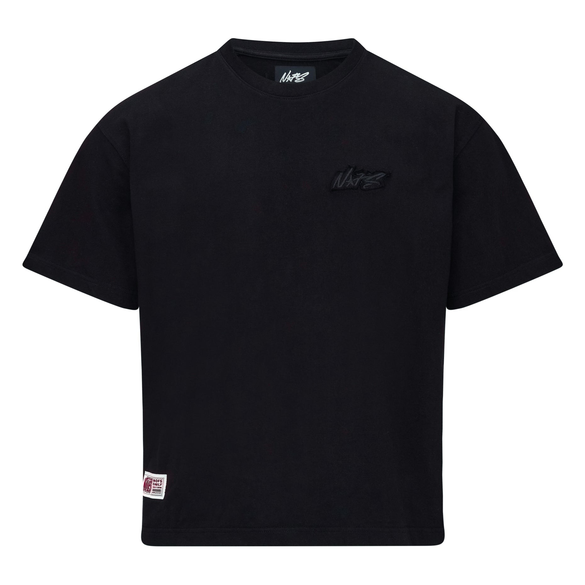 NOFS Black T-Shirt Basic Shirt in Schwarz NOFS Black T-Shirt Basic Shirt in Schwarz