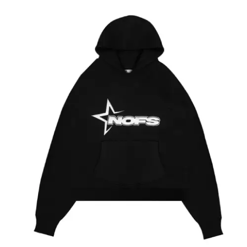 NOFS Black Hoodie mit weißem Star Logo Print