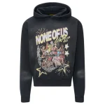 NOFS Black Vintage Hoodie mit Graphic Print