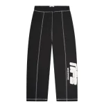 NOFS Black Printed Jogger mit weißem NFS Logo Print und Kontrastnähten
