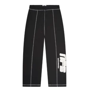 NOFS Black Printed Jogger mit weißem NFS Logo Print und Kontrastnähten