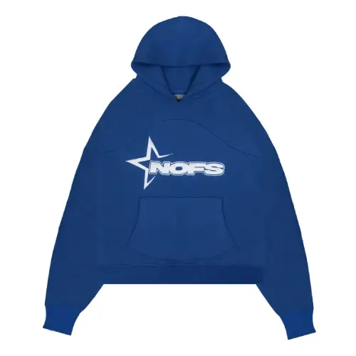 NOFS Blue Hoodie mit weißem Star Logo Print
