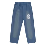 NOFS Blue Rhinestone Jogger mit blau-grauer Waschung und Strass-Emblem