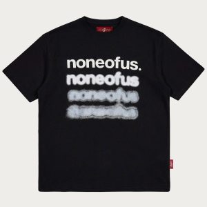 NOFS Black Blurred T-Shirt mit Fade Print Effekt