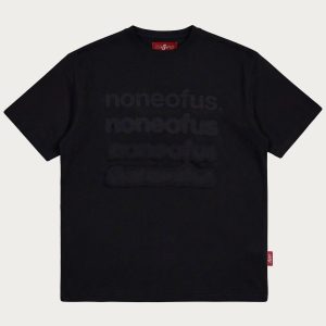 NOFS Black Blurred T-Shirt mit Tonal Print