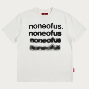 NOFS Cream Blurred T-Shirt mit noneofus Fade Print