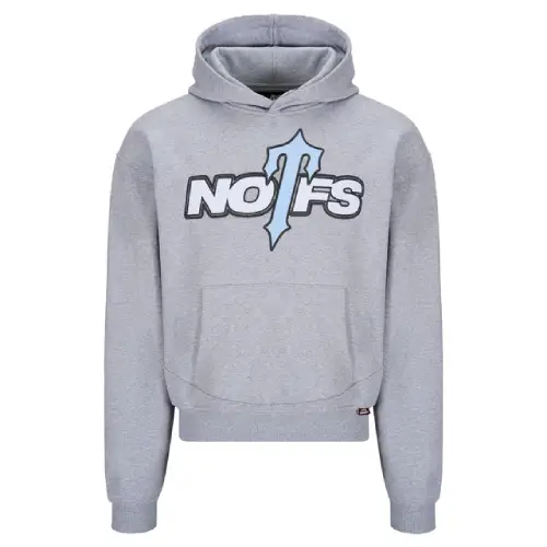 NOFS X Trapstar Grey Hoodie mit Sky Blue Logo NOFS X Trapstar Grey Hoodie mit Sky Blue Logo
