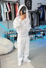 NOFS Weißer Zip-Hoodie Jogginghose Set