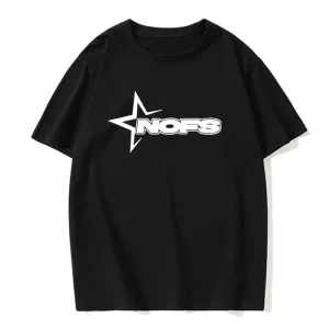 NOFS Black T-Shirt mit weißem Star Logo Print