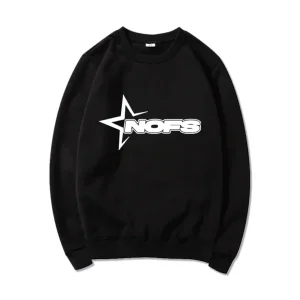 NOFS Black Sweatshirt mit weißem Star Print Logo