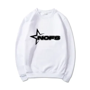 NOFS White Sweatshirt mit schwarzem Star Print Logo
