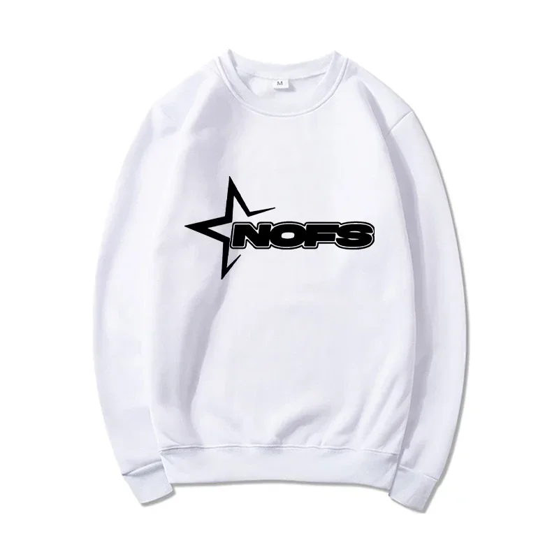NOFS White Sweatshirt mit schwarzem Star Print Logo NOFS White Sweatshirt mit schwarzem Star Print Logo