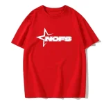 NOFS Red T-Shirt mit weißem Star Logo Print