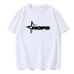 NOFS White Star T-Shirt mit schwarzem Logo Print