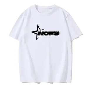 NOFS White Star T-Shirt mit schwarzem Logo Print