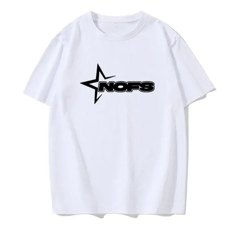 NOFS White Star T-Shirt mit schwarzem Logo Print NOFS White Star T-Shirt mit schwarzem Logo Print