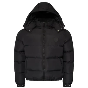 NOFS Black Puffer mit tonalem Logo Patch