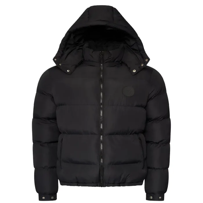 NOFS Black Puffer mit tonalem Logo Patch