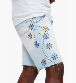 NOFS Light Wash Denim Shorts mit Gem und Studs Details