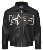 NOFS Leather Jacket mit weißem Star Logo