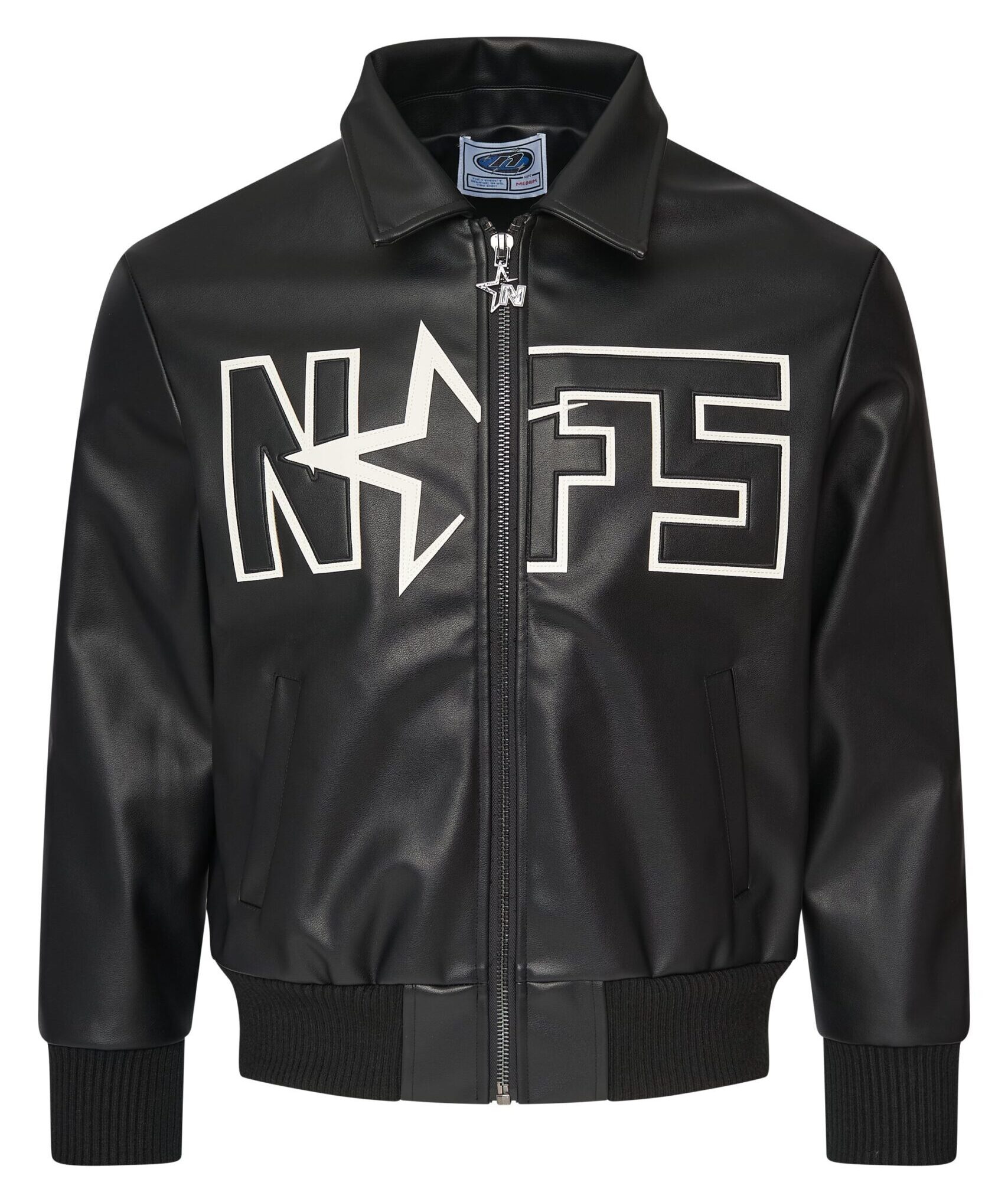 NOFS Leather Jacket mit weißem Star Logo NOFS Leather Jacket mit weißem Star Logo