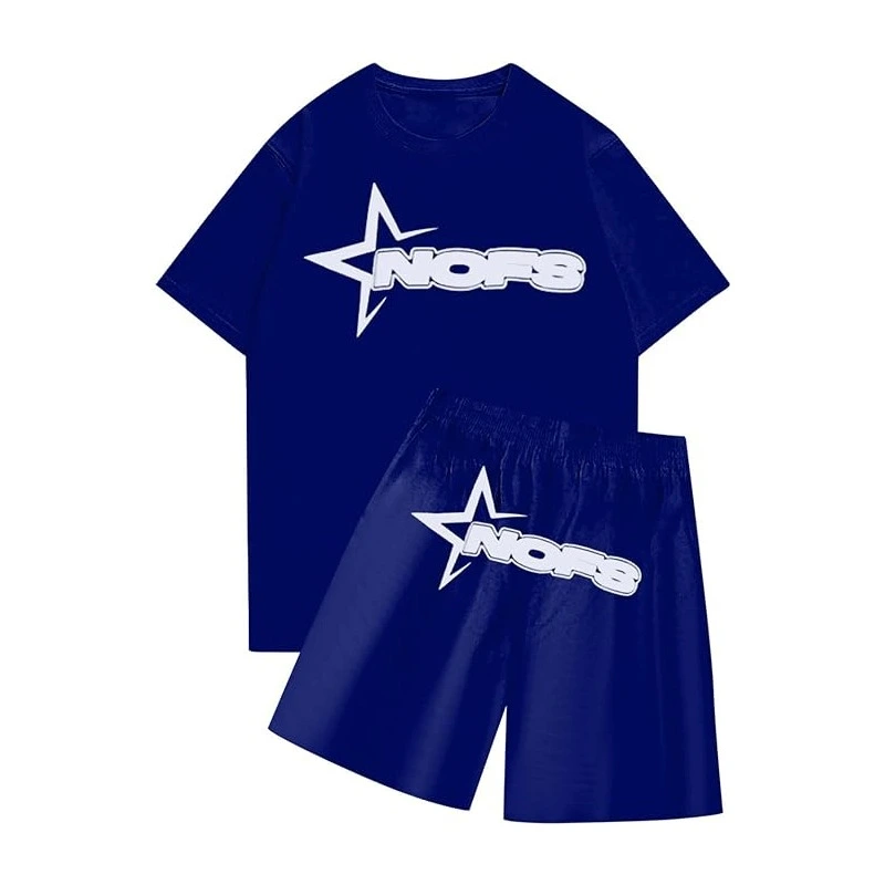 NOFS Blue Summer Suit T-Shirt und Shorts Set in Blau NOFS Blue Summer Suit T-Shirt und Shorts Set in Blau
