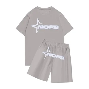 NOFS Grey Shorts Set mit weißem Star Logo Print