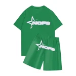 NOFS Green Shorts Set mit weißem Star Logo Print