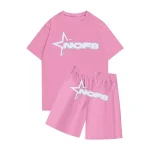 NOFS Pink Shorts Set mit weißem Star Logo Print