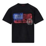 NOFS Black Vintage T-Shirt mit US Flag Graphic Print