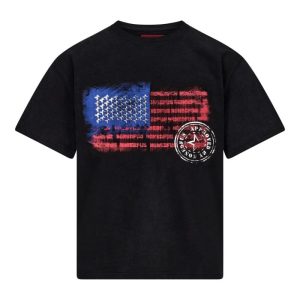 NOFS Black Vintage T-Shirt mit US Flag Graphic Print