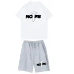 NOFS White Grey Shorts Set mit Trapstar Logo Print
