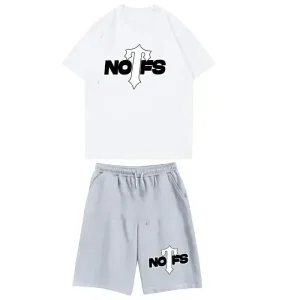 NOFS White Grey Shorts Set mit Trapstar Logo Print
