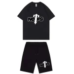 NOFS Black Shorts Set mit weißem Trapstar Logo Print