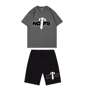 NOFS Dark Grey Shorts Set mit weißem Trapstar Print