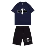 NOFS Navy Shorts Set mit weißem Trapstar Logo Print