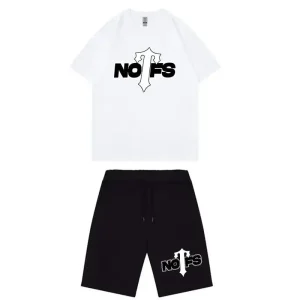 NOFS White Shorts Set mit Trapstar Logo Print
