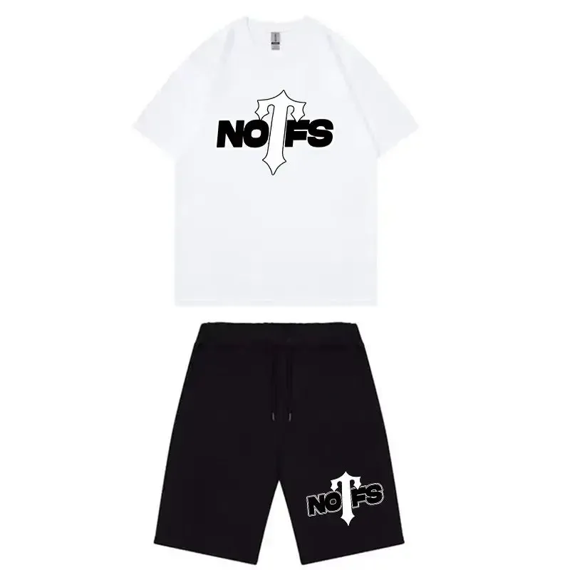 NOFS White Shorts Set mit Trapstar Logo Print NOFS White Shorts Set mit Trapstar Logo Print