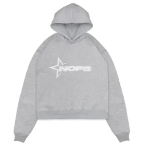 NOFS Grey Hoodie mit weißem Star Logo Print