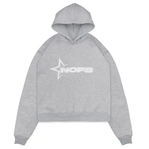 NOFS Grey Hoodie mit weißem Star Logo Print