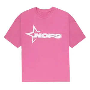 NOFS Pink Star T-Shirt mit weißem Star Logo Print