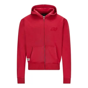 NOFS Red Zip Hoodie Signature Design in Rot