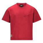 NOFS Wine Red T-Shirt mit tonalem Chest Embroidery